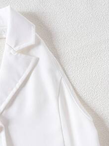 2pcs/Set Girls' Elegant Pearl Button Halter Top And 3D Rose Skirt Set, Spring/Summer - Red - View 6