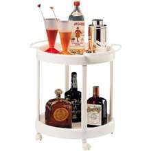 carrito organizadorItalhome Mesita De Plástico Redonda con Ruedas Carrito Organizador De Servicio 2 Niveles Mesa Auxiliar Bino - Blanco - Ver 3