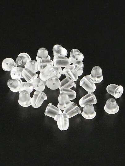 100pcs/200pcs Silicone Ear Stud Backs - Secure & Comfortable Transparent Earring Support For All Occasions