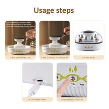1pc USB Powered Simulated Raindrop Aroma Diffuser, Christmas-Themed Miniature Landscape Design, Warm Light Ambiance, 2 Timing Settings, Can Add Essential Oils, Compact Humidifier For Home & Office Use (Essential Oils Not Included) - White - View 9