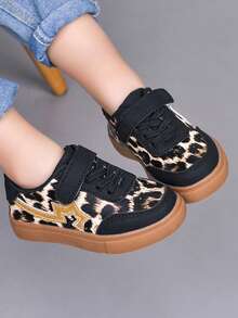 1 Pair Unisex Fashion Casual Sneakers, Soft Sole Non-Slip Toddler Walking Shoes, Multi-Functional Children Canvas Shoes, Suitable For Spring, Summer, Autumn, Winter - Black - View 2