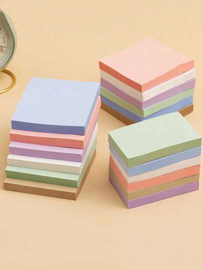 Conjunto de 500 blocos de notas adesivas coloridas Morandi, personalizadas, simples e de cor sólida, destacáveis. Blocos de notas de alta qualidade e estilo, ideais para estudantes, meninos e meninas, perfeitos para presentear em aniversários e outras ocasiões.