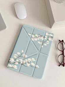 Funda para tableta con patrón de flor de jazmín compatible con iPad Air 11 pulgadas M3 2025 / M2 2024, iPad Air 5ta generación 2022, iPad (A16) 11 pulgadas 11va generación 2025, compatible con Samsung Galaxy Tab, Kindle Paperwhite 12a generación 2024, parte trasera transparente, funda protectora con diseño de moda, función de suspensión y activación automática, protección de airbag, adecuada para regalos y uso en la oficina - Multicolor - Ver 4