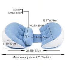 Ergonomic U-Shaped Pregnancy Pillow - Side Sleeper Maternity Support Cushion With Lumbar Protection, Provides Comfort For Abdomen And Back - Baby Blue - View 3