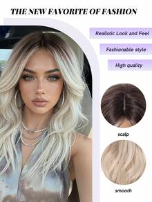 Tóc giả bob gợn sóng màu vàng ombre 20 inch, dành cho nữ - Dài đến cằm, rẽ ngôi giữa, sợi tổng hợp chịu nhiệt, vẻ ngoài tự nhiên, tóc giả màu vàng, cần thiết cho các dịp làm đẹp, lý tưởng cho người mới bắt đầu, chất lượng cao, tóc giả nữ, sử dụng đa năng cho hàng ngày, tiệc tùng, cosplay, lễ hội, thanh lịch và thời trang. - Tóc vàng ombre - Xem 7