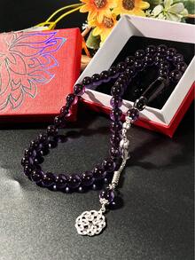 1pc Transparent Tasbih Prayer Beads, Ramadan Single Bead Metal Pendant Rosary, Islamic Prayer Counting Beads, Middle Eastern Religious Accessory, Gift Box - Multicolor - View 3