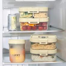 Double Layer Transparent Plastic Bento Box With Sauce Dish And Tableware, Sealed And Leak Proof Fruit Salad Food Container, Reusable Lunch Container, Suitable For Students Adults To Use In School, Office, Travel, Camping, Picnic, And Back To School - Multicolor - View 6