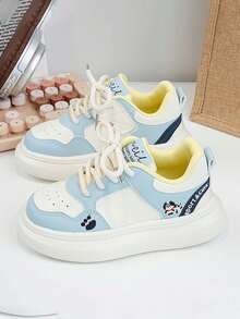 1 Pair Kids Leather Breathable Thick Sole Soft Bottom Non-Slip Casual Sneakers, Versatile Fashion Toddler Walking Shoes For Outdoor, Sports, School, Suitable For Spring, Summer, Autumn, Winter - Blue - View 4