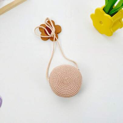Children's Straw Bag Girls' Mini Crossbody Bag Coin Purse