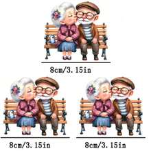 1pc/2pcs/3pcs Durable Long-Lasting Heat Transfer Stickers Of Kissing Elderly Couple, For DIY On T-Shirts, Sweatshirts, Jeans, Hoodies, Backpacks, Jackets, Handbags, Pillows - L+S - View 5