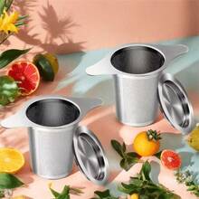 2 PIEZAS Filtro de té - Equipado con filtros de malla duraderos con doble asa, tamaño perfecto, fácil de agarrar, gran capacidad, diseño ergonómico para té suelto, especias, ideal para el hogar, la oficina y las fiestas de té, la cocina, infusor de té de hierbas, estante de almacenamiento de bolsas de té de hierbas, colador de té, filtro de cocina, filtro, taza, tamizado - Multicolor - Ver 15