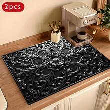(Hot !!!) 1pc Flat Stove Protector Mat, Rubber Non-Slip Heat-Resistant Kitchen Utensil Protector Mat, Suitable For Induction Cooker, Glass Stove, Multi-Functional Scratch-Resistant Mat, Also Can Be Used As Oven, Washing Machine, Dryer, Kitchen Protector Mat. - Multicolor - View 13