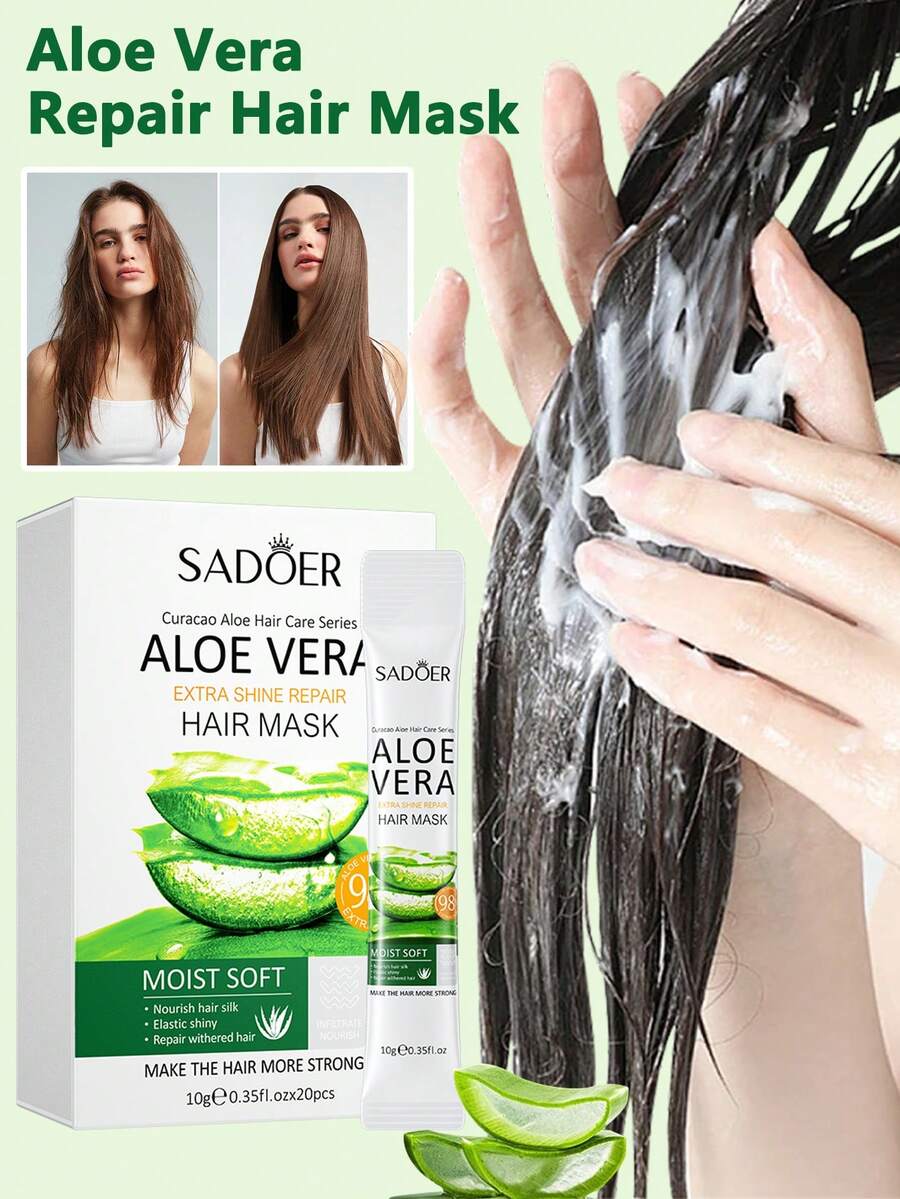 20片装芦荟发膜 - 一次使用即可滋养、柔顺、亮泽秀发，是扁塌头发洗后必备佳品 - 彩色 - 查看 1
