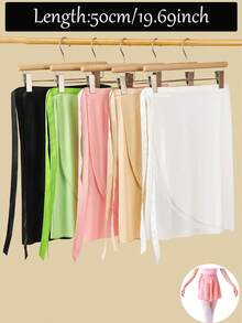 50厘米女士芭蕾舞裙，成人连体芭蕾舞裙，蕾丝系带腰身，裹身裙，适合瑜伽、拉丁舞训练，也适合舞蹈老师穿着。 - 彩色 - 查看 2