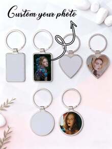 Personalized Photo Keychain, Customized Picture Keychain, Photo Gift, Personalized Keychain Gift, Anniversary Gift, Unique Couple Gift, Gift For Boyfriend, Girlfriend, Wife, Husband, Valentine's Day Gift - Multicolor - View 1