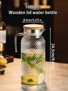1pc Large Capacity Water Pitcher With Lid And Handle, Hammered Texture, Suitable For Juice, Herbal Tea, Milk, Hot And Cold Beverages, Great For Kitchen, Dining Room, Hotel, Picnic And More - Multicolor - View 13