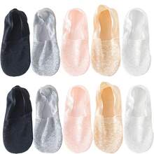 1/5双 时尚女士夏季蕾丝花边短袜 硅胶防滑隐形薄款透气船袜 - 彩色 - 查看 15