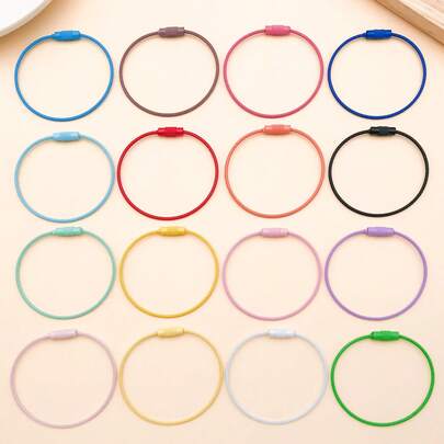 2个47x50毫米混合钢丝钥匙圈，圆形DIY首饰制作配件，适用于手链、项链、耳环等工艺品制作