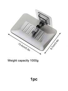1 pieza Jabonera de plástico transparente autoadhesiva, adecuada para el baño - multicolor - Ver 4