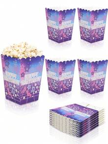 20 pezzi/40 pezzi/60 pezzi Contenitori per popcorn a tema K-pop con stelle, in colori rosa, blu e viola, secchi e ciotole per popcorn, perfetti per serate cinematografiche, compleanni, feste e carnevali - Multicolore - Visualizzare 3