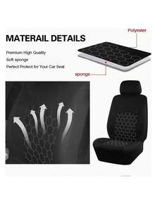 Funda de asiento de coche con estilo deportivo, de poliéster con acolchado y bordado de fútbol, ajuste universal para la mayoría de los coches - 2 asientos delanteros - Ver 9