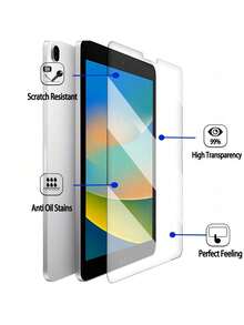 ZYSHI 1pc Tempered Glass Screen Protector - High Definition, High Transparency, Scratch Resistant, Anti-Fall, Full Screen Coverage, Strong Anti-Fingerprint, Touch Sensitive, Compatible With IPad (Air 4, 5, 6)/(7, 8, 9, 10 Generation)/ 11 A16(2025) - Clear - View 7