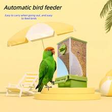 1pc Parrot Automatic Feeder Hull Separator Budgerigar Cockatiel Anti-Spill Hanging Splash-Proof Integrated Feeder Food Box - one-size - View 9