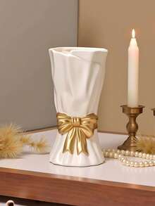 Bình hoa WLGRANJIA Bow, Bình trang trí nhà màu trắng, Bình hoa phong cách Bohemian màu trắng, Bình hoa lý tưởng để đặt trên kệ. - Nhiều màu - Xem 3