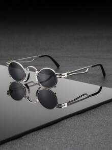 一副男士金属椭圆形眼镜，独特、百搭、时尚休闲，适合日常通勤和驾驶。 - 彩色 - 查看 17