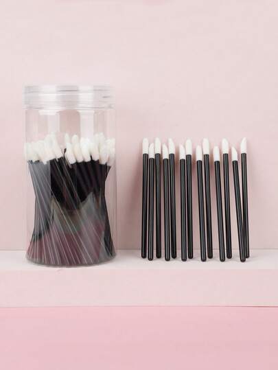 100支一次性唇刷，便携式化妆刷，无绒化妆工具