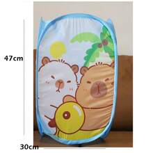 1pc Woven Dirty Clothes Basket, Foldable Toy Laundry Hamper For Storing Dirty Clothes, Nursery Storage Organizer - Multicolor - View 2