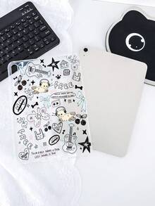 1pc TPU Soft Case With Cute Cat Graffiti Cartoon Pattern, Compatible With IPad Mini 1/2/3/Mini 4/Mini 5/Mini 6/Mini 7/Air/Air 2/9.7/10.2/10.5/Air 4/Air 5/10.9/Pro 11-Inch/10th Gen/Air 11-Inch (M3) 2025/Pad (A16) 11 Inch 11th Generation 2025, A7/A8, Lightweight Ultra-Thin Soft Shell, Cartoon/Personalized/Creative/Adorable, TPU Tablet Protective Cover, Transparent Case, No Pen Slot - Multicolor - View 4