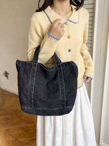 Canvas Casual Minimalist Large-Capacity Single-Shoulder Bag For Commuting And Outings, Lightweight Women's Crossbody Bag - Multicolor - View 6