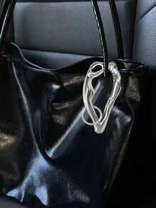 Heavy Metal Punk Rock Keychain - Y2K Punk Metal Bag Charm; High Quality Asymmetrical Keychain With Safety Spring Ring, Polished Surface, Lightweight Durable Alloy Material; Multifunctional Wallet Accessory - A - View 3