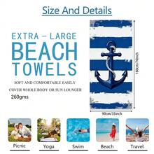 1 chiếc khăn tắm biển họa tiết mỏ neo và rùa biển sọc xanh trắng, chất liệu microfiber siêu mềm, cỡ lớn, thấm hút cực tốt, thích hợp cho du lịch, hồ bơi, lặn biển, lướt sóng, yoga, cắm trại, nhiều kích cỡ khác nhau, phụ kiện bãi biển. - A - Xem 19