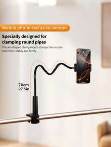 1pc An Adjustable Long Gooseneck Phone Stand - Carbon Steel Lazy Stand, With A 360° Rotatable Clip, Suitable For Watching Videos On The Bed Or Table - No Battery Required Compatible With IPhone, Android Phone, Gift For Birthday, Family, Friends 360 Degree Rotating, Bed Lazy Stand, Phone Holder - Multicolor - View 16