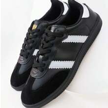 Tenis feminino academia estiloso casual confortavel luxo elegante feminino Amarrar Ar livre - Preto e Branco - Visão 2