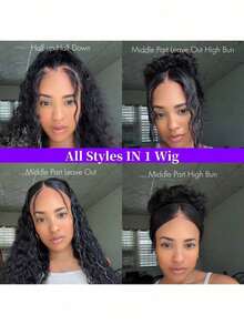 ZHENDEFA 360 Degree Lace Frontal Wig, Invisible Hairline, No Glue, Wavy, Drawstring, 200% Density, Brazilian Virgin Hair - SNatural - View 4