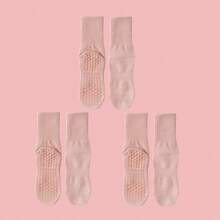 3 Pairs Women's Pilates Yoga Non-Slip Socks, Ladies Pilates Yoga Dance Gym Ankle Socks - Multicolor - View 8
