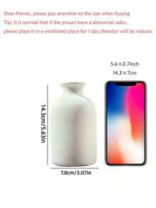 一套米色极简花瓶装饰，现代波西米亚乡村风家居装饰，芦苇和干花花瓶，创意书架、书桌、置物架花瓶装饰，搭配波西米亚风格迷你花瓶，餐桌派对花瓶，客厅办公室书架，玄关卧室装饰 - 1PC - 查看 7