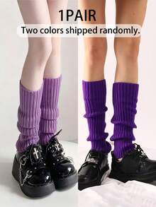 1 par de calentadores de piernas de estilo japonés de primavera/verano con diseño fluorescente y de colores, calentadores de piernas de la subcultura Harajuku Y2K, calentadores de piernas largos de Ins, elegantes, cómodos, suaves, casuales, adecuados para uso diario, fiesta y vacaciones - Multicolor - Ver 13