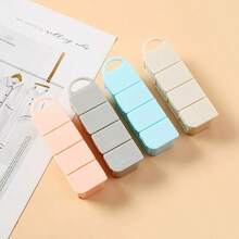 1个便携式四格药盒，长方形随身携带药品收纳盒 - 彩色 - 查看 2