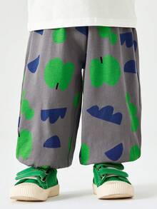 mini bala Baby Boy Lightweight Quick-Dry Loose Soft Pants, Summer - Gray Green Tone - View 2