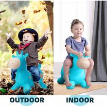 TOY Giraffe Bouncy Horse Hopper For Toddlers, Bouncy Animals Jumping Horse, Inflatable Ride On Bouncer Hopping Toys Gifts For Boys Girls 18 Months 2 3 4 5 6 Years Old - 藍色彈跳長頸鹿 - 查看 5