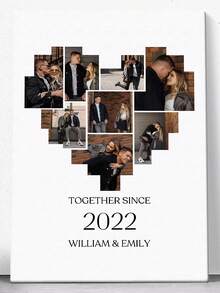 Customized Canvas Wall Art - First Christmas As Newlyweds - Personalized Photo Collage - Wooden Frame - Unique Couple's Gift - Unforgettable Keepsake - Multicolor 02 - View 8