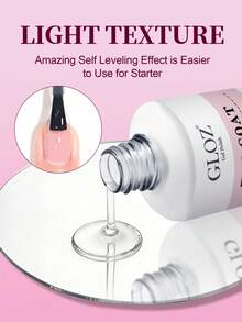 GLOZ 1 Bottle 15ml Glass Top Coat, Long-Lasting Clear Glossy Rubber Top Coat, LED UV Reinforced Nail Gel Top Coat - 無色 - 查看 4