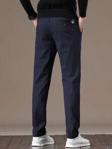 男士字母刺绣口袋直筒休闲裤，修身时尚百搭，适合送给丈夫、男友，也适合朋友外出、聚会等场合。 - 寶藍色 - 查看 5