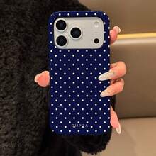 GIIPPA 1个海军蓝底白色波点手机壳，兼容 15/14/13；1个时尚棕色波点手机壳，兼容 15/14/13 Pro Max/Plus；防震全方位保护；纤薄贴合设计；适合女性和女孩；货号：35460；也兼容 17 Air。 - 藍色 - 查看 6