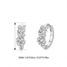 1pair Fashion 925 Sterling Silver Shining Irregular Cubic Zirconia Elegant Earrings For Women Wedding Engagement Jewelry Gift - Silver - View 5