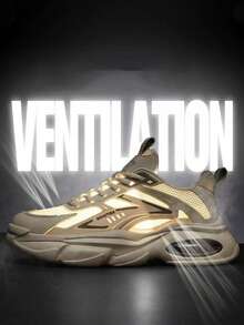 Zapatillas deportivas casuales para hombre con suela gruesa,Zapatillas de tenis con amortiguación de aire y suelas que absorben los impactos,Zapatillas deportivas de caña baja con malla transpirable,Suelas antideslizantes de goma con excelente resistencia al desgaste,Zapatos casuales de moda retro para hombre,Ideal para desplazamientos diarios, actividades al aire libre, reuniones, uso durante todo el año, muy práctico y con un estilo versátil para múltiples ocasiones - Caqui - Ver 8